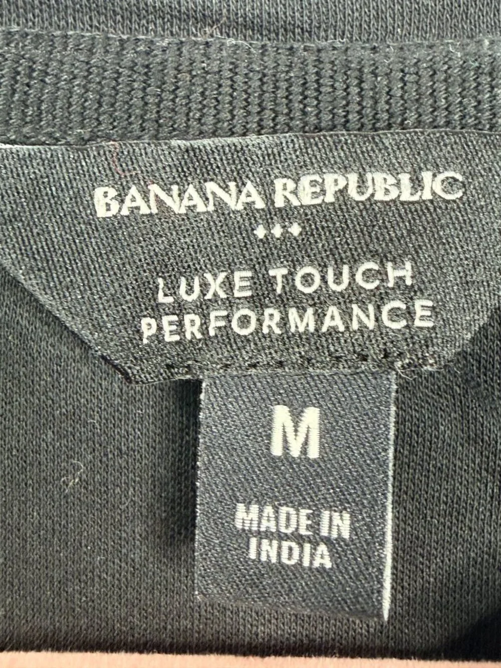 Banana Republic Luxe Touch Performance Cotton Short Sleeve Tee Black #A2430